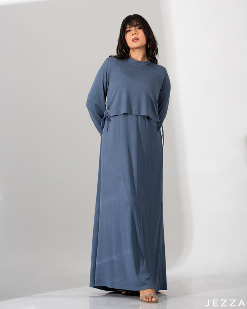Ribbed Spandex Dress With Over Top 61662